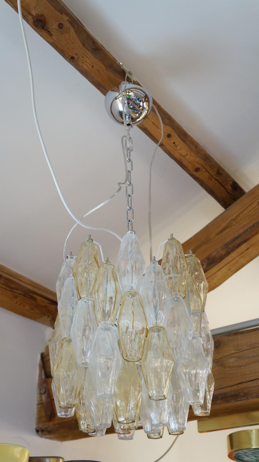 Alberto Donà Mid-Century Modern Amber Murano Glass Poliedri Chandelier, 1985 For Sale 11