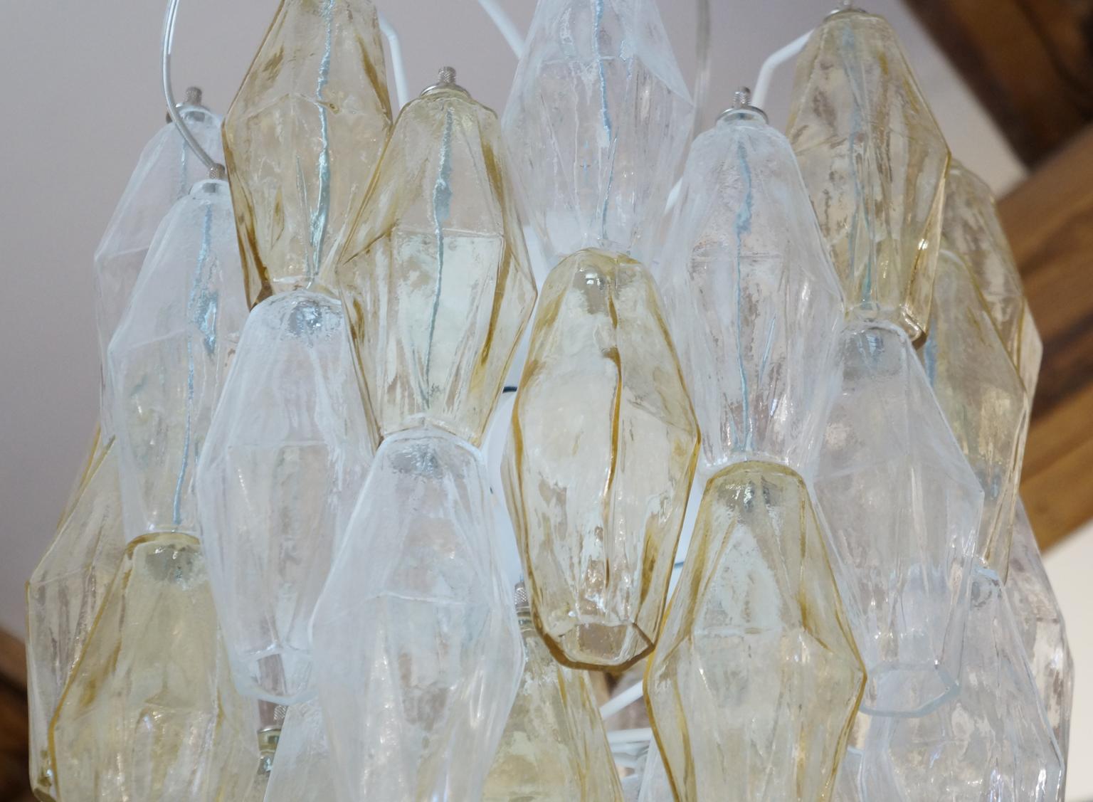 Alberto Donà Mid-Century Modern Amber Murano Glass Poliedri Chandelier, 1985 For Sale 12