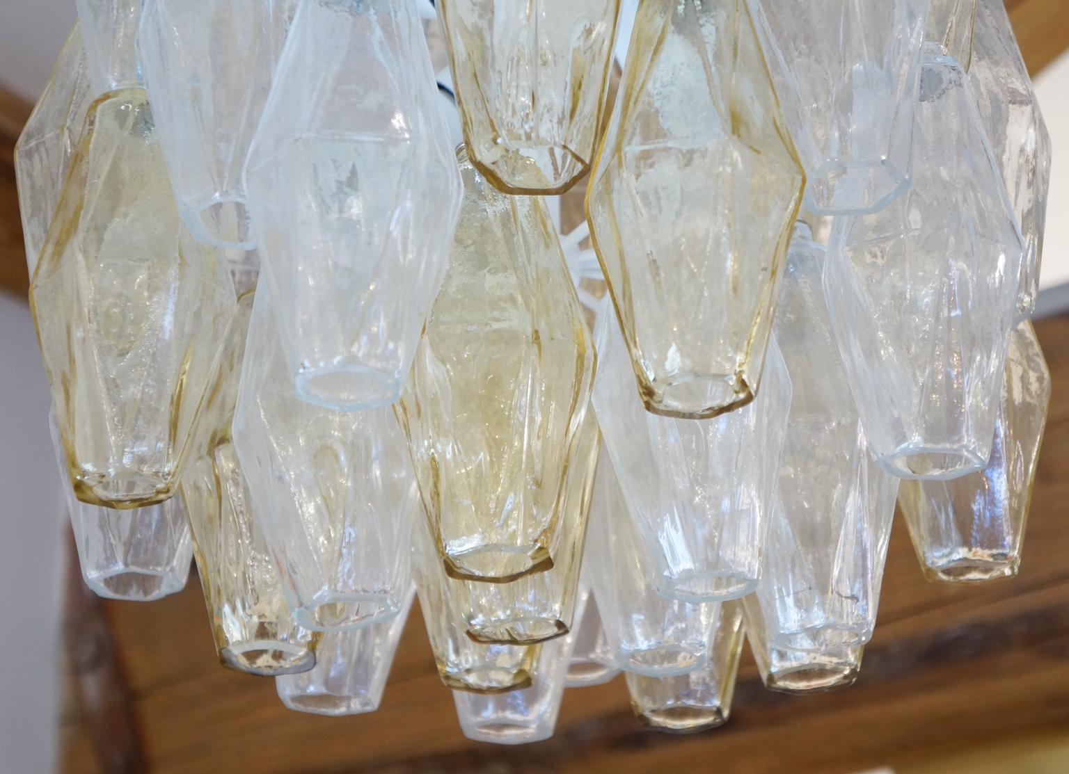 Alberto Donà Lámpara moderna de mediados de siglo de cristal de Murano ámbar Poliedri, 1985 Vidrio soplado en venta