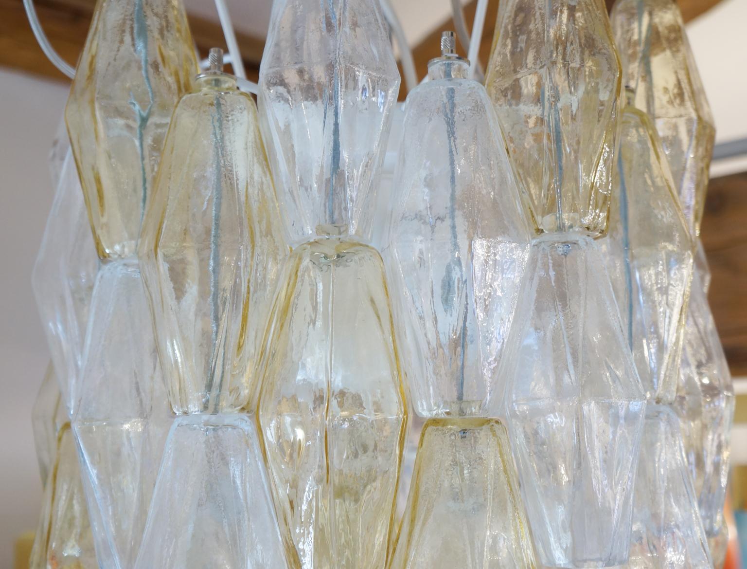 Alberto Donà Mid-Century Modern Amber Murano Glass Poliedri Chandelier, 1985 For Sale 3