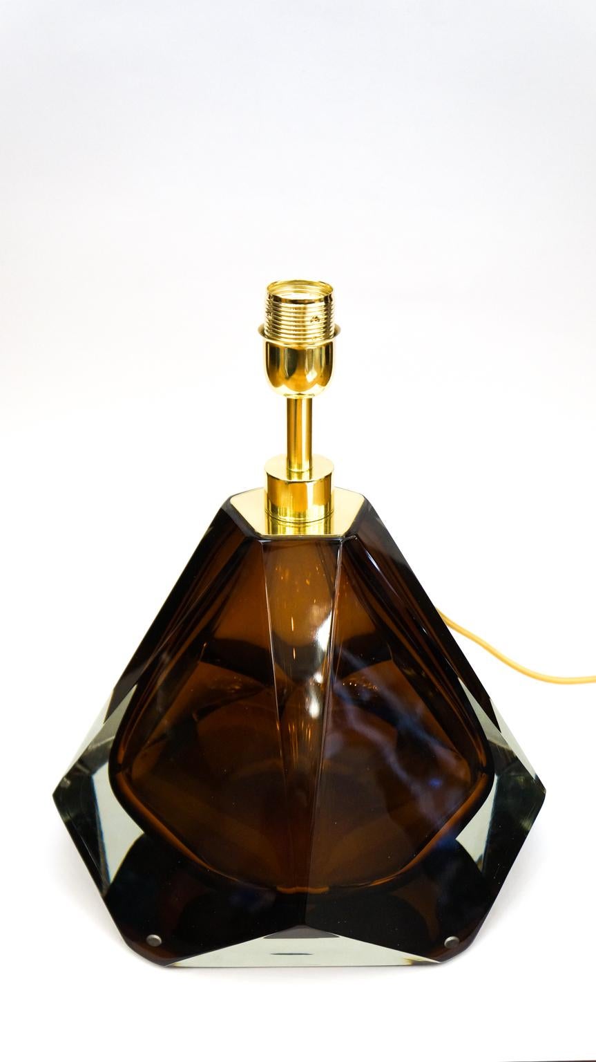 Alberto Donà Paire de lampes de table en verre de Murano de style Modernity Amber, 1995 en vente 4