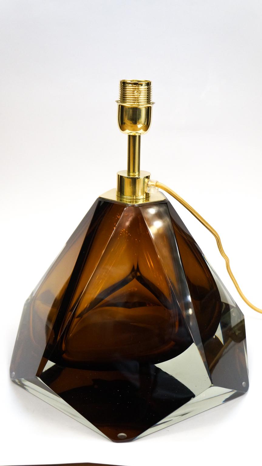 Alberto Donà Paire de lampes de table en verre de Murano de style Modernity Amber, 1995 en vente 7
