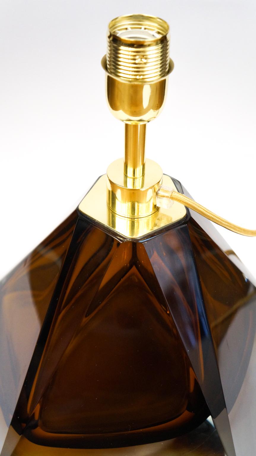 Alberto Donà Paire de lampes de table en verre de Murano de style Modernity Amber, 1995 en vente 9