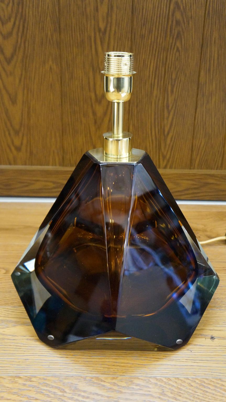 Alberto Donà Paire de lampes de table en verre de Murano de style Modernity Amber, 1995 en vente 1