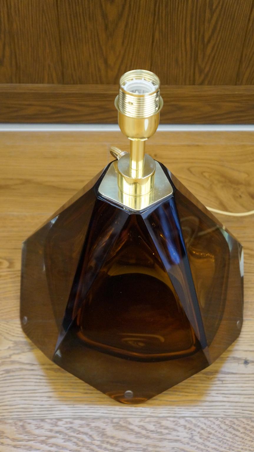 Alberto Donà Paire de lampes de table en verre de Murano de style Modernity Amber, 1995 en vente 2