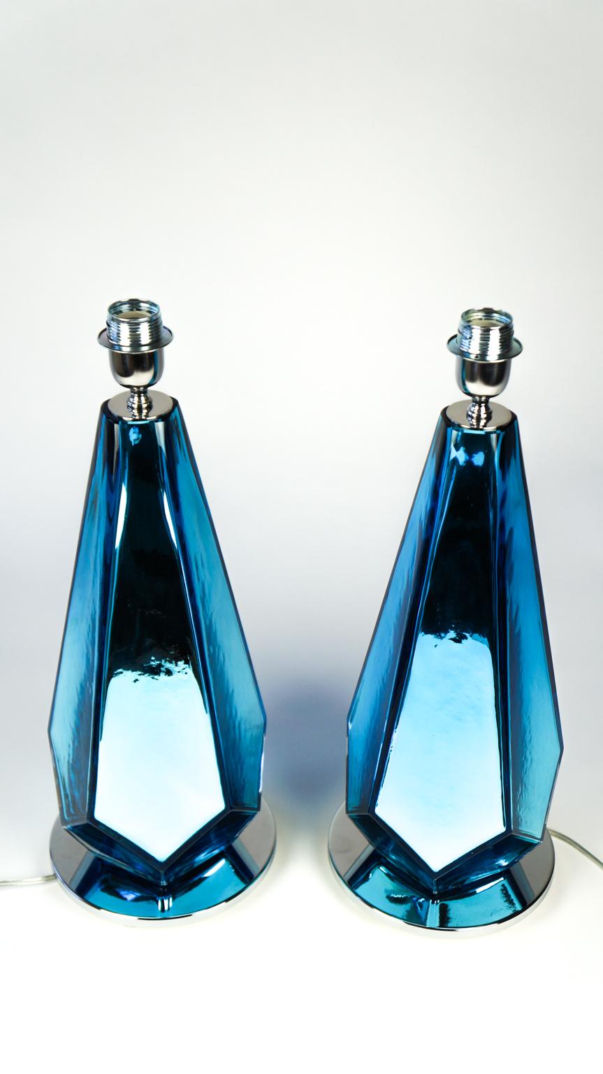 Italiano Due lampade da tavolo in vetro di Murano ambra di Alberto Donà, 1996 in vendita
