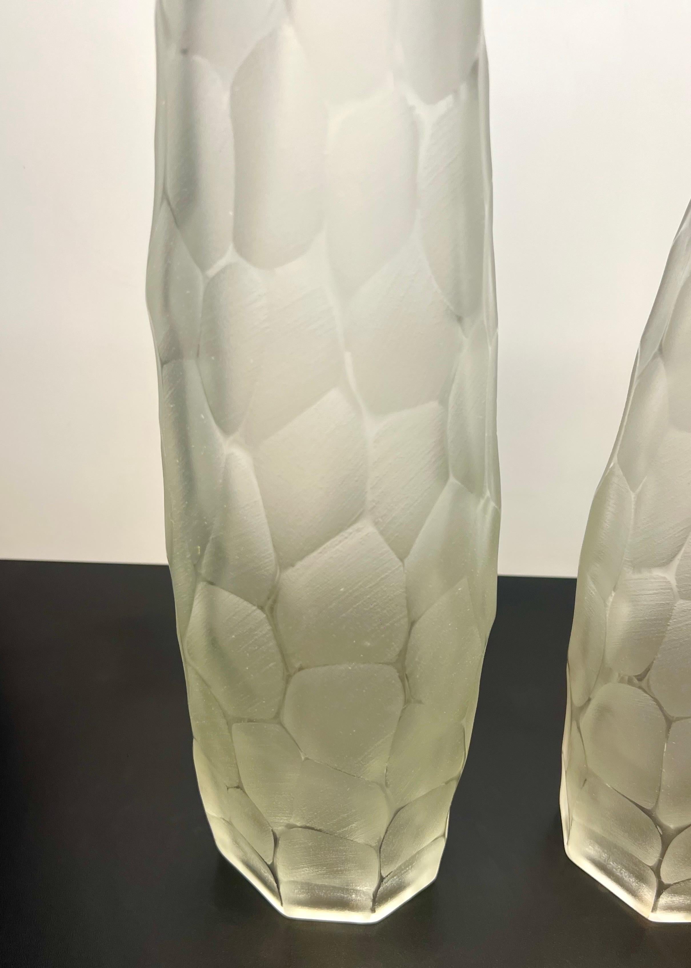 Alberto Donà Modernité du milieu du siècle Deux lampes de table en cristal de Murano 2024 en vente 3