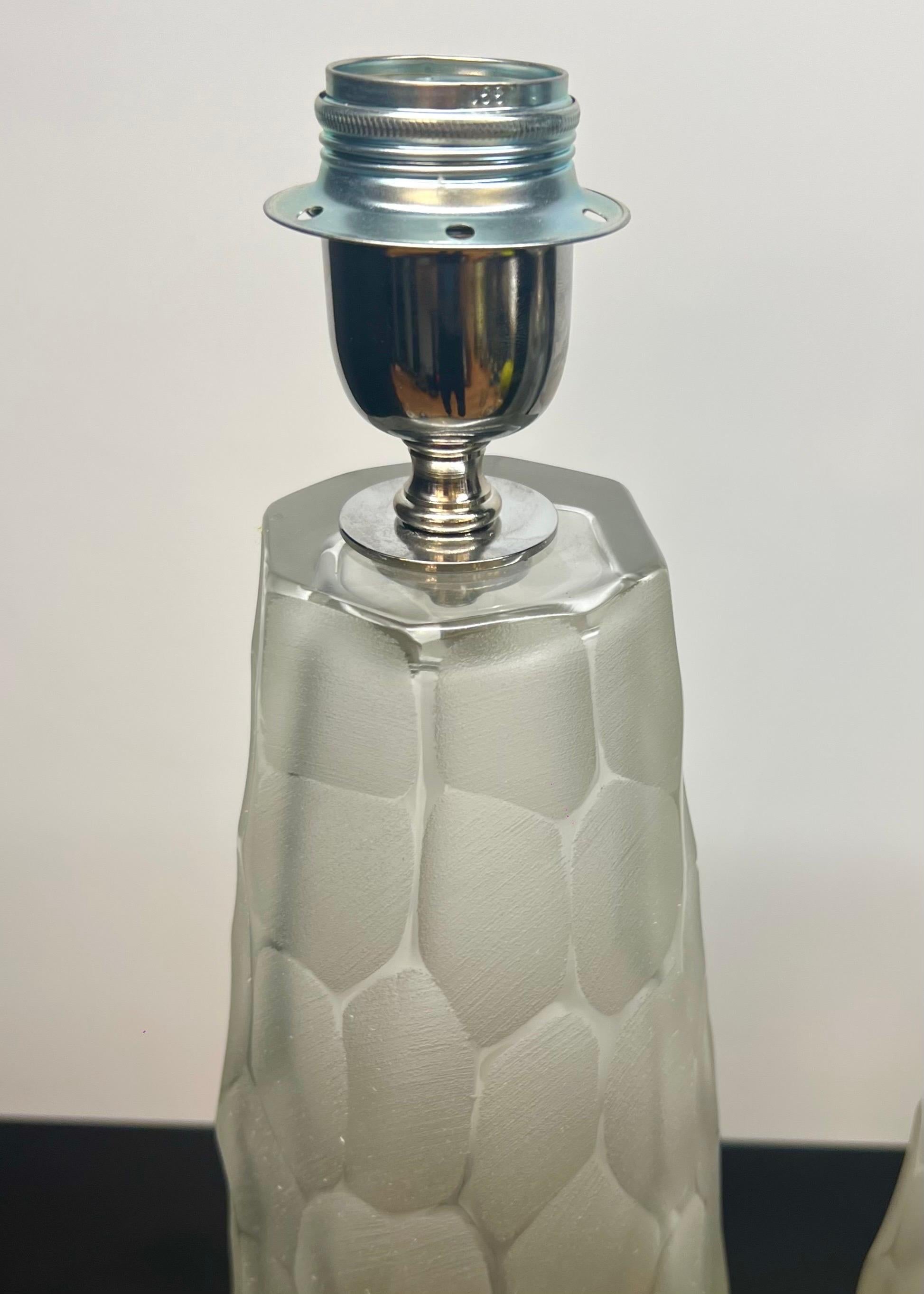 Alberto Donà Modernité du milieu du siècle Deux lampes de table en cristal de Murano 2024 en vente 1