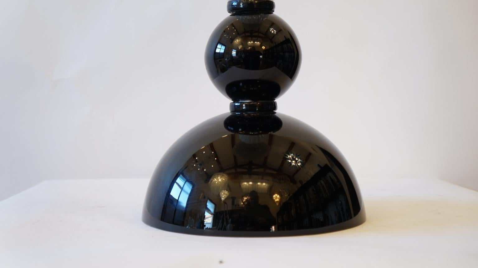 Alberto Donà Mid-Century Modern Black White Two Murano Glass Table Lamps, 1995 For Sale 11