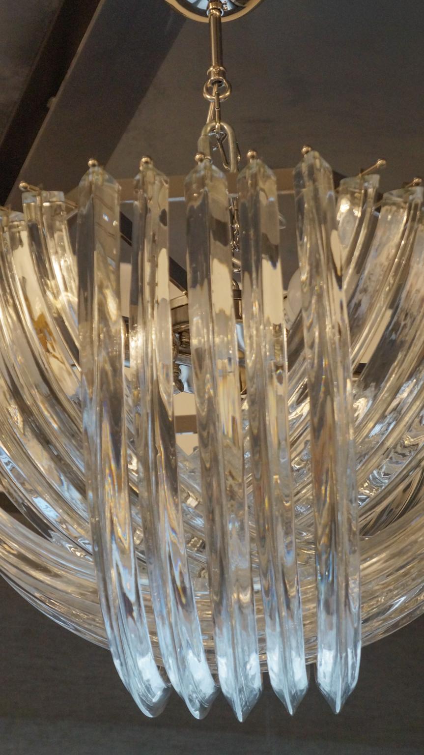 Alberto Donà Mid-Century Modern Crystal Curvati Murano Glass Chandelier, 1990s For Sale 5