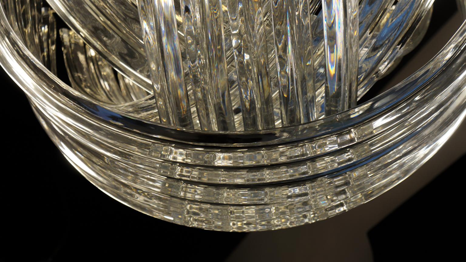 Alberto Donà Mid-Century Modern Crystal Curvati Murano Glass Chandelier, 1990s For Sale 9