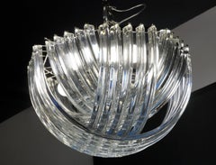 Alberto Donà Mid-Century Modern Crystal Curvati Murano Glass Chandelier, 1990s