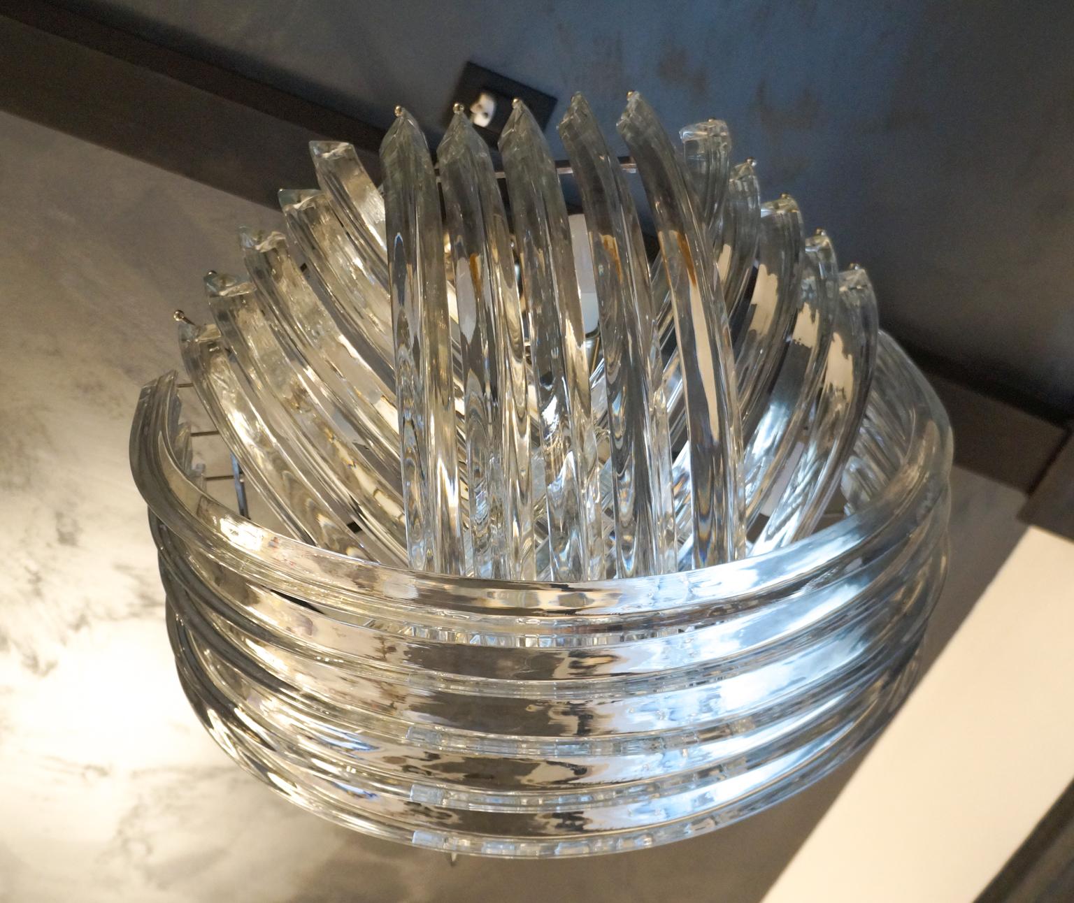 Alberto Donà Mid-Century Modern Crystal Curvati Murano Glass Chandelier, 1990er Jahre im Angebot 2