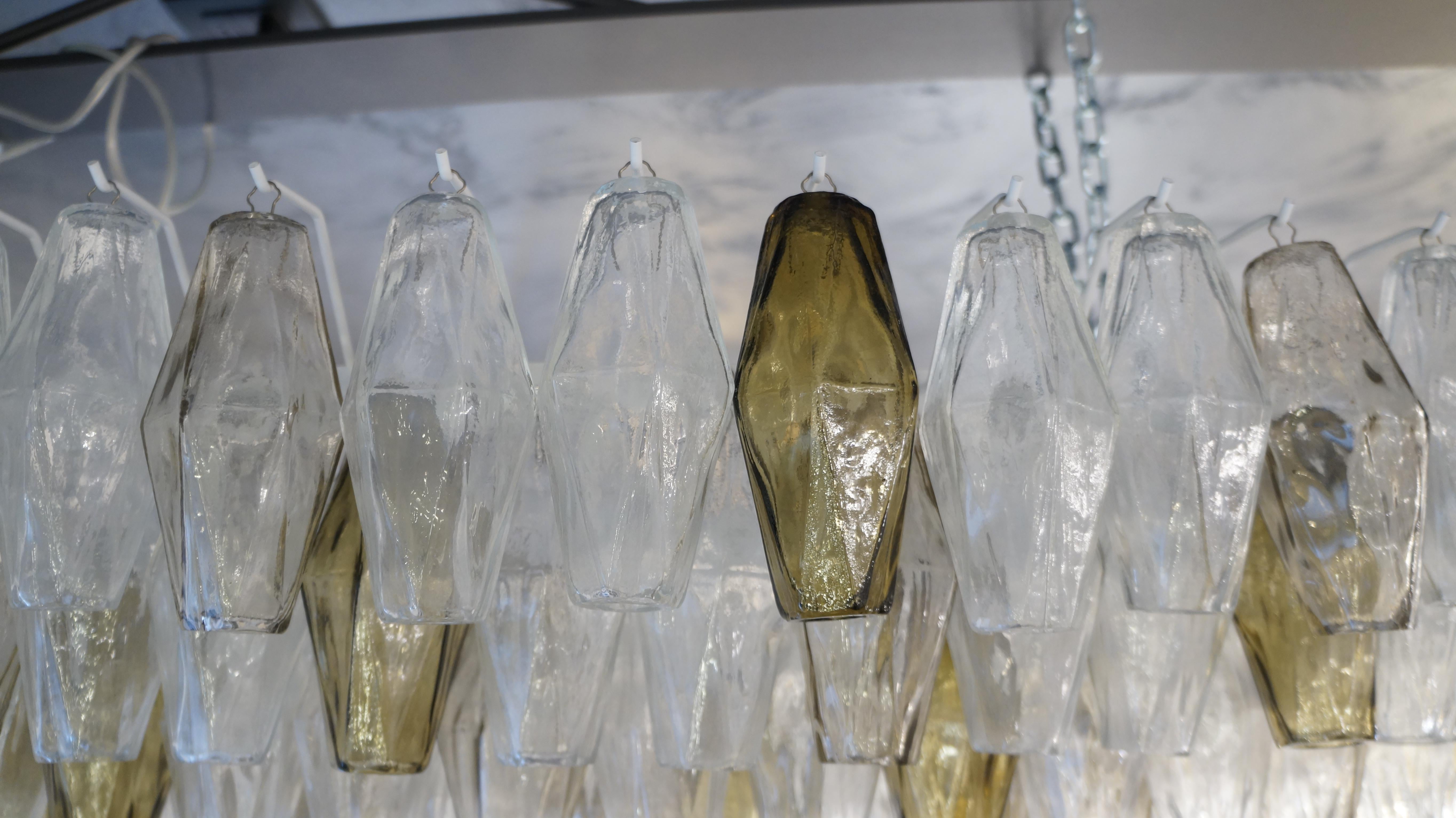 Alberto Donà Mid-Century Modern Crystal Murano Glass Poliedri Chandelier, 1980s For Sale 4