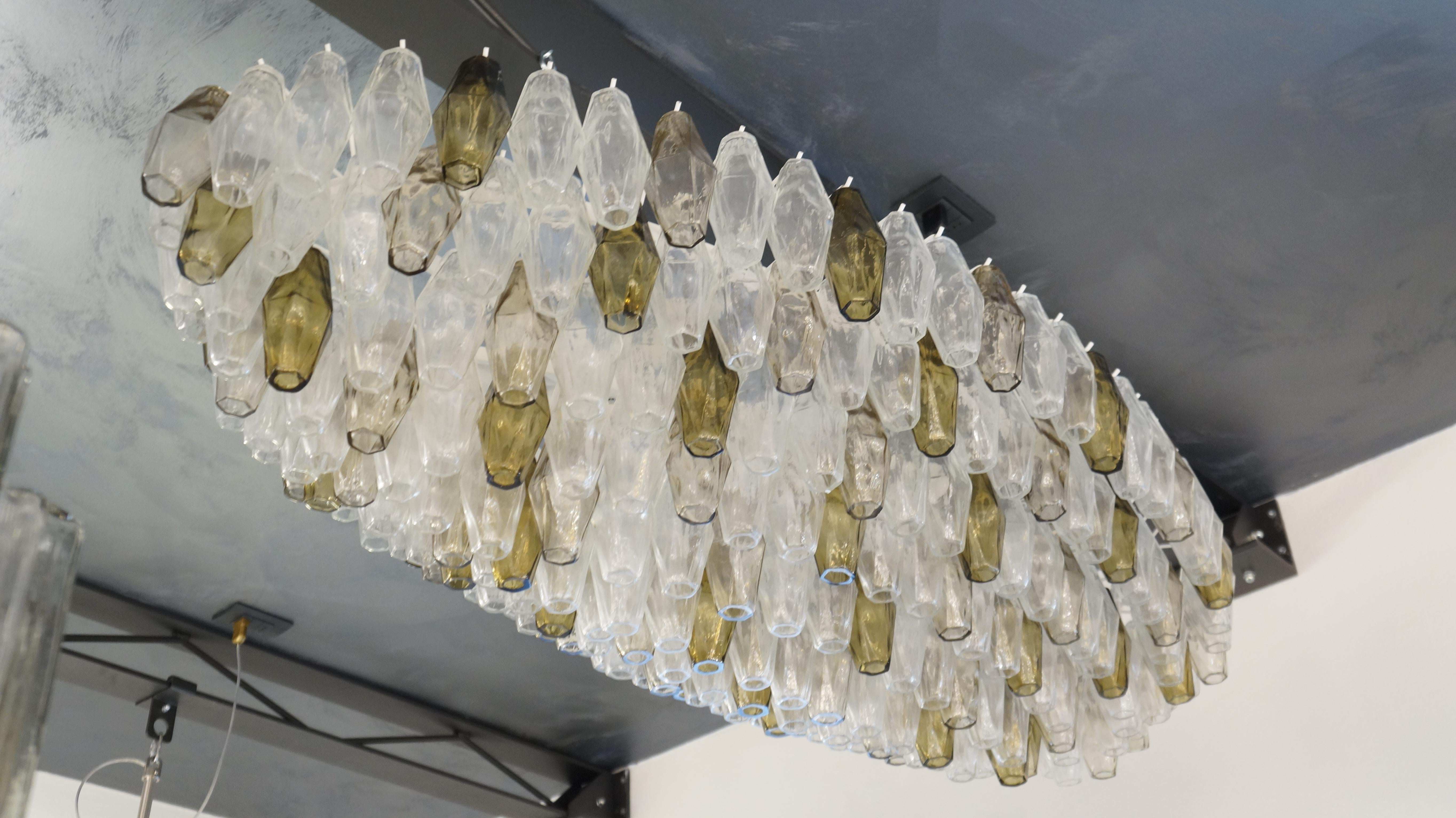 Alberto Donà Mid-Century Modern Crystal Murano Glass Poliedri Chandelier, 1980s For Sale 2