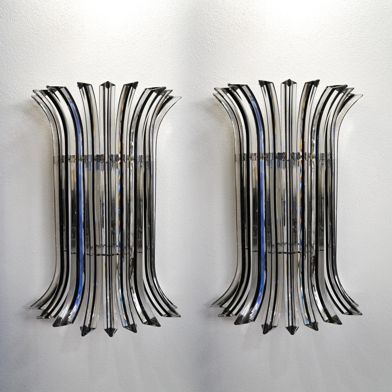 Paire d'appliques murales en cristal de Murano, Alberto Donà, de style mi-siècle moderne, 1985 en vente 5