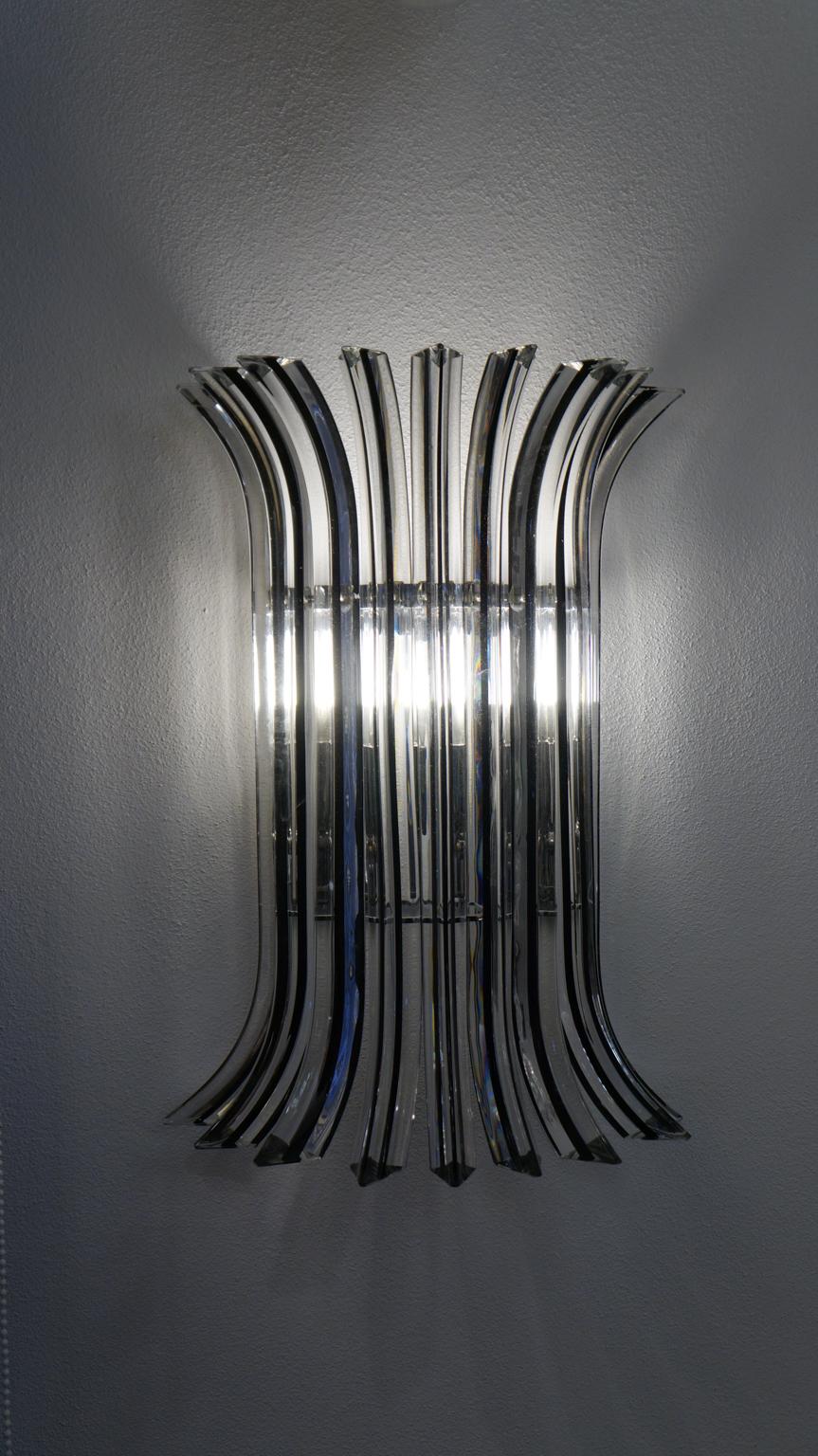 Paire d'appliques murales en cristal de Murano, Alberto Donà, de style mi-siècle moderne, 1985 en vente 7