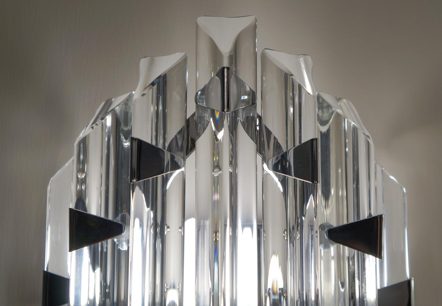 Alberto Donà Mid-Century Modern Crystal Pair of Murano Glass Wall Sconces, 1990 For Sale 10