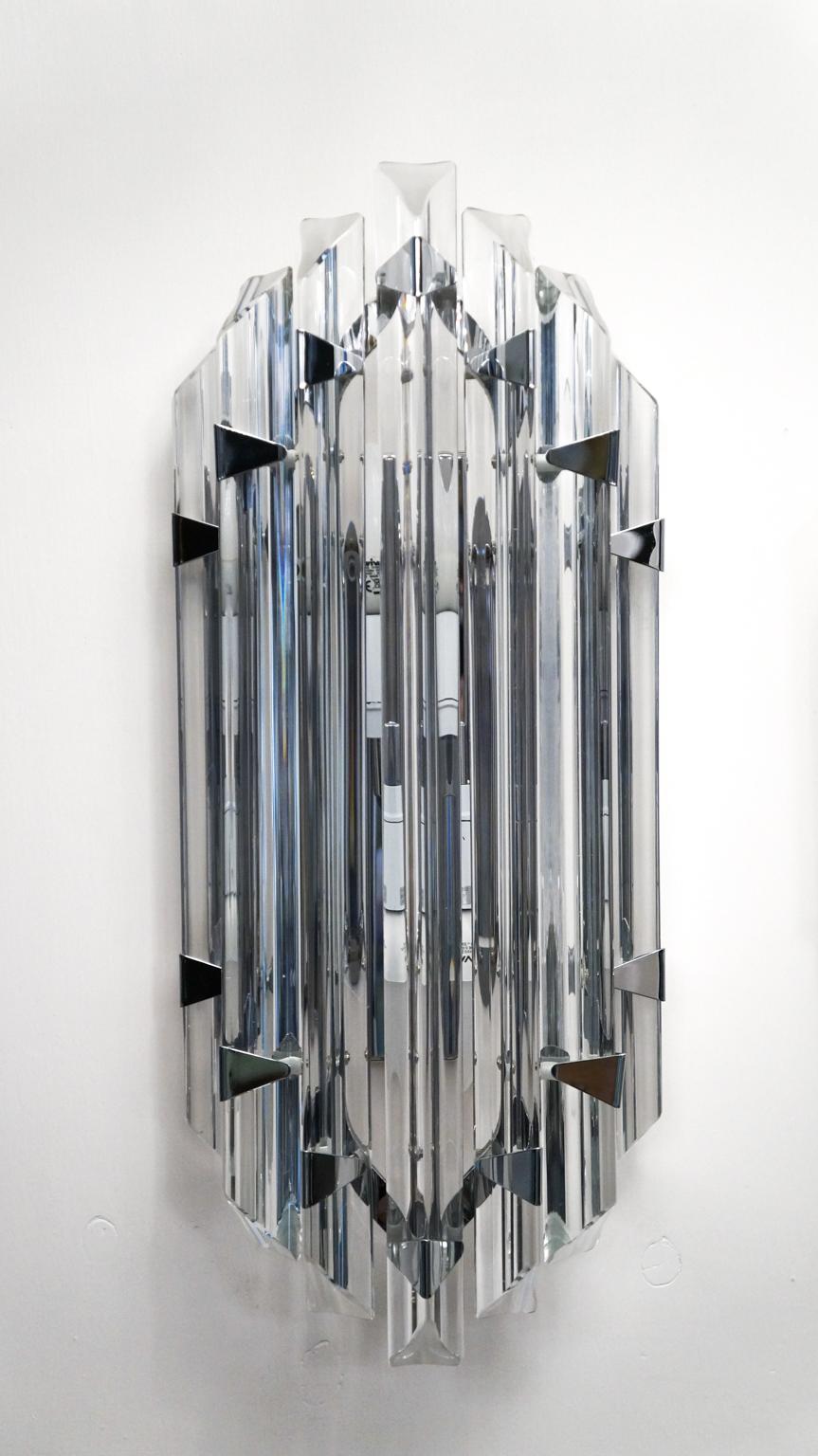 Mid-Century moderno Coppia di applique in vetro di Murano di Alberto Donà, metà del secolo scorso, 1990 in vendita
