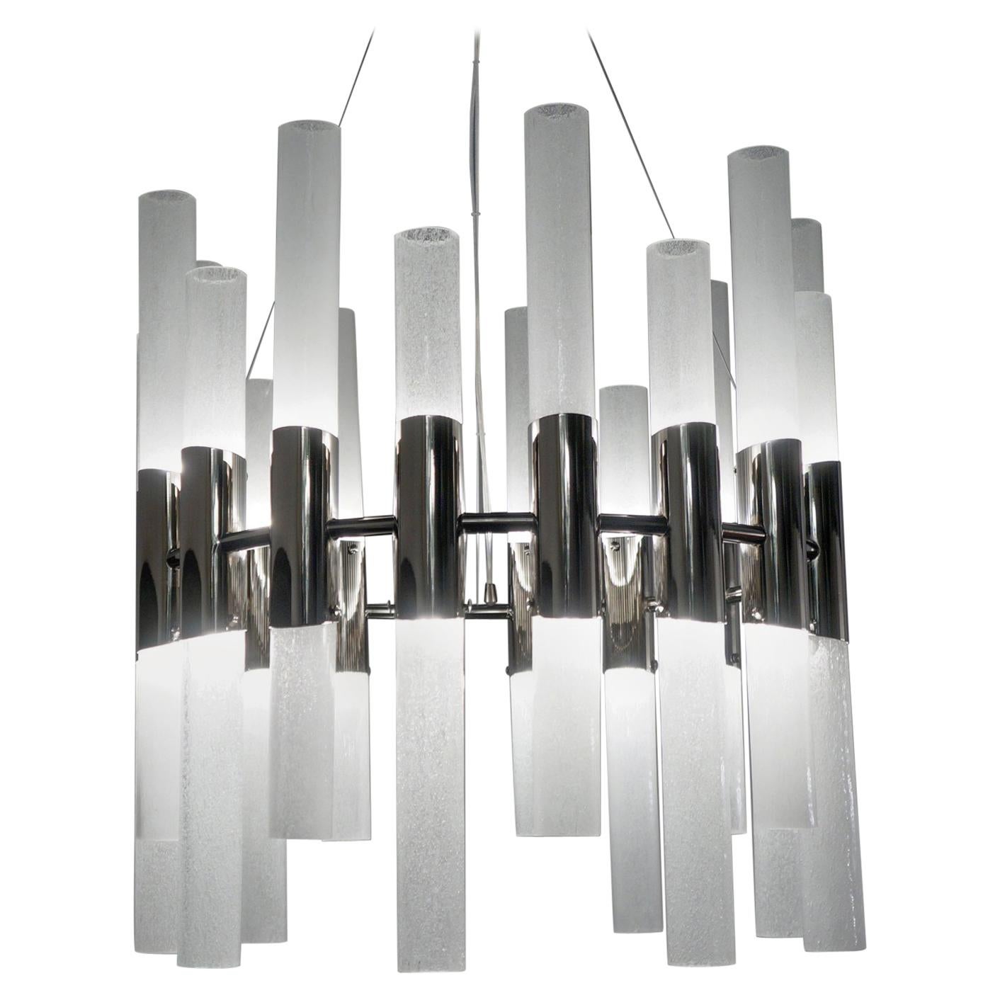 Lampadario in cristallo Pulegoso di Murano di Alberto Donà, metà del secolo scorso, 1995