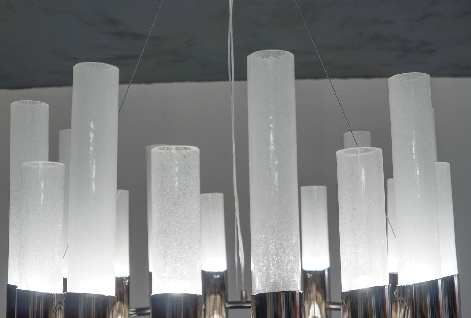 Alberto Donà Mid-Century Modern Crystal Pulegoso Murano Glass Chandelier, 1995 For Sale 6