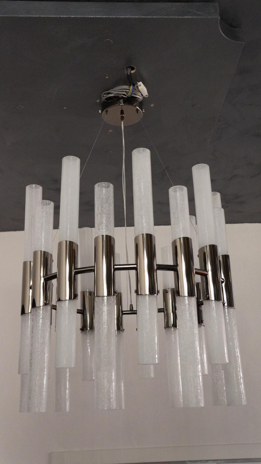 Alberto Donà Mid-Century Modern Crystal Pulegoso Murano Glass Chandelier, 1995 For Sale 7