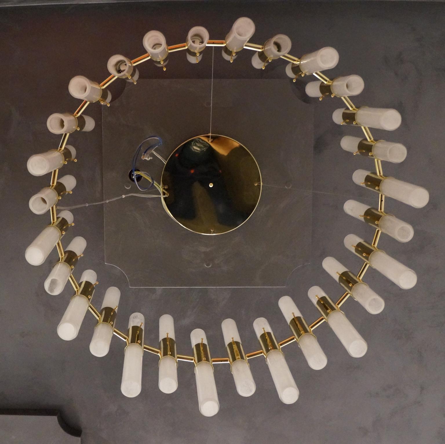 Alberto Donà Mid-Century Modern Crystal Pulegoso Murano Glass Chandelier, 1995s For Sale 12