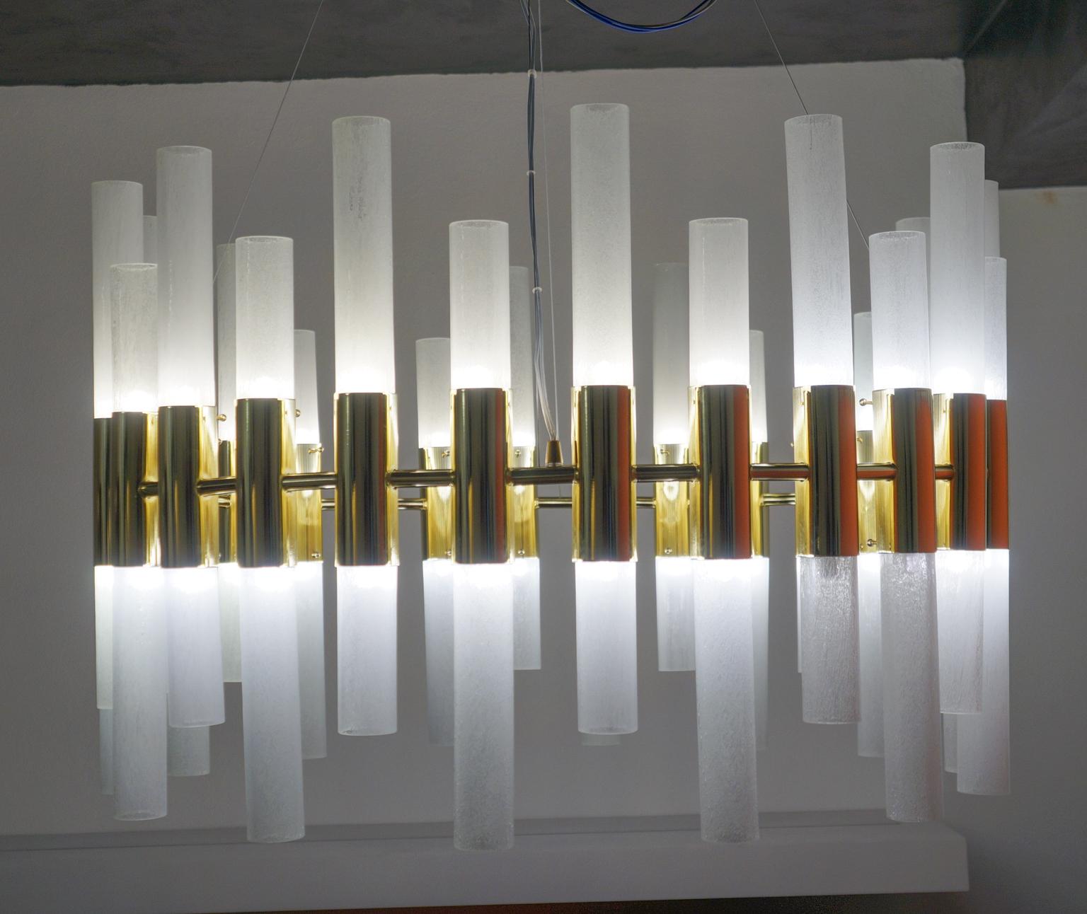 Alberto Donà Mid-Century Modern Crystal Pulegoso Murano Glass Chandelier, 1995s For Sale 2