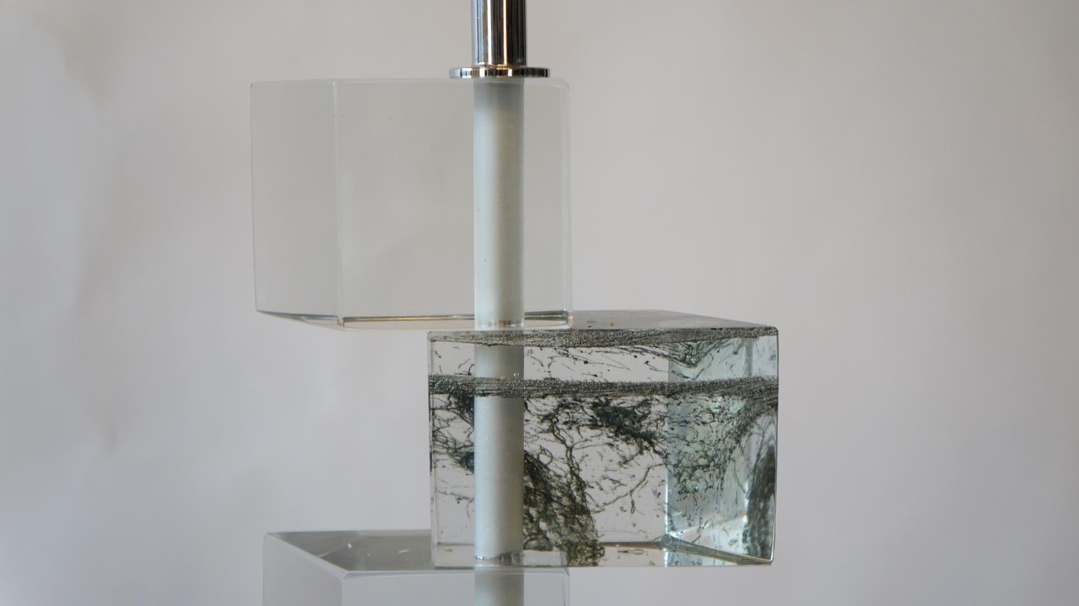 Alberto Donà Mid-Century Modern Crystal Two Murano Glass Table Lamps, 1980 For Sale 8