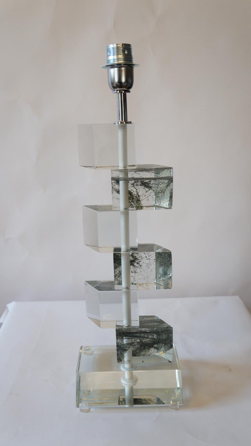 Alberto Donà Mid-Century Modern Crystal Two Murano Glass Table Lamps, 1980 For Sale 10