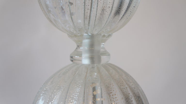 Alberto Donà Mid-Century Modern Crystal Two Murano Glass Table Lamps, 1990 For Sale 5