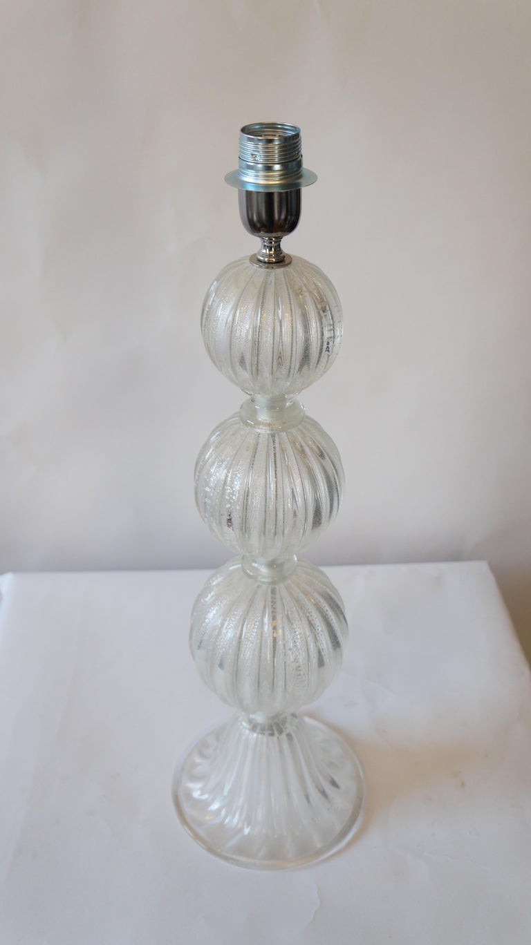 Alberto Donà Mid-Century Modern Crystal Two Murano Glass Table Lamps, 1990 For Sale 6