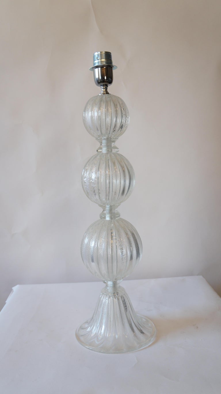 Alberto Donà Mid-Century Modern Crystal Two Murano Glass Table Lamps, 1990 For Sale 7