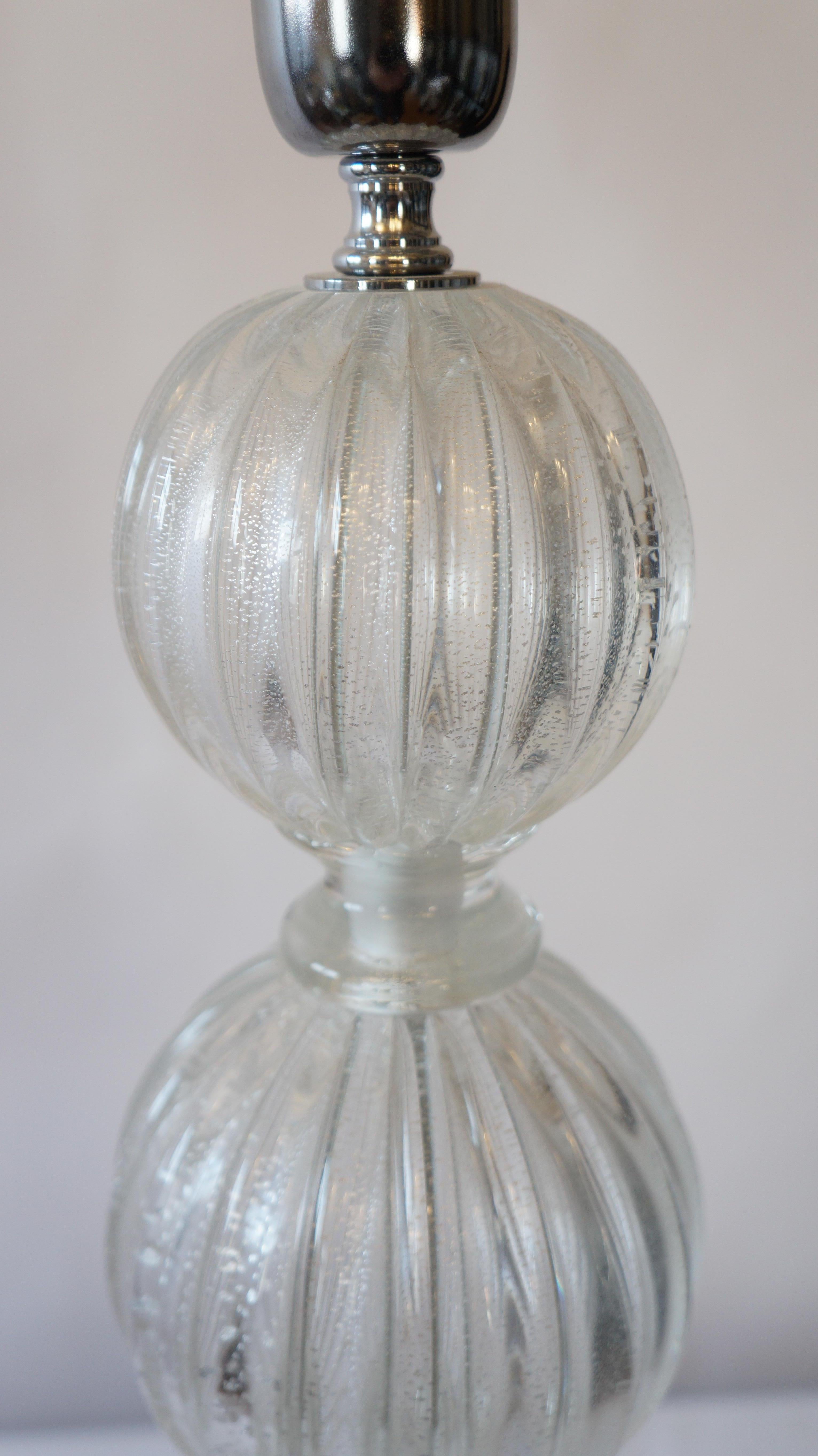 Alberto Donà Mid-Century Modern Crystal Two Murano Glass Table Lamps, 1990 For Sale 9
