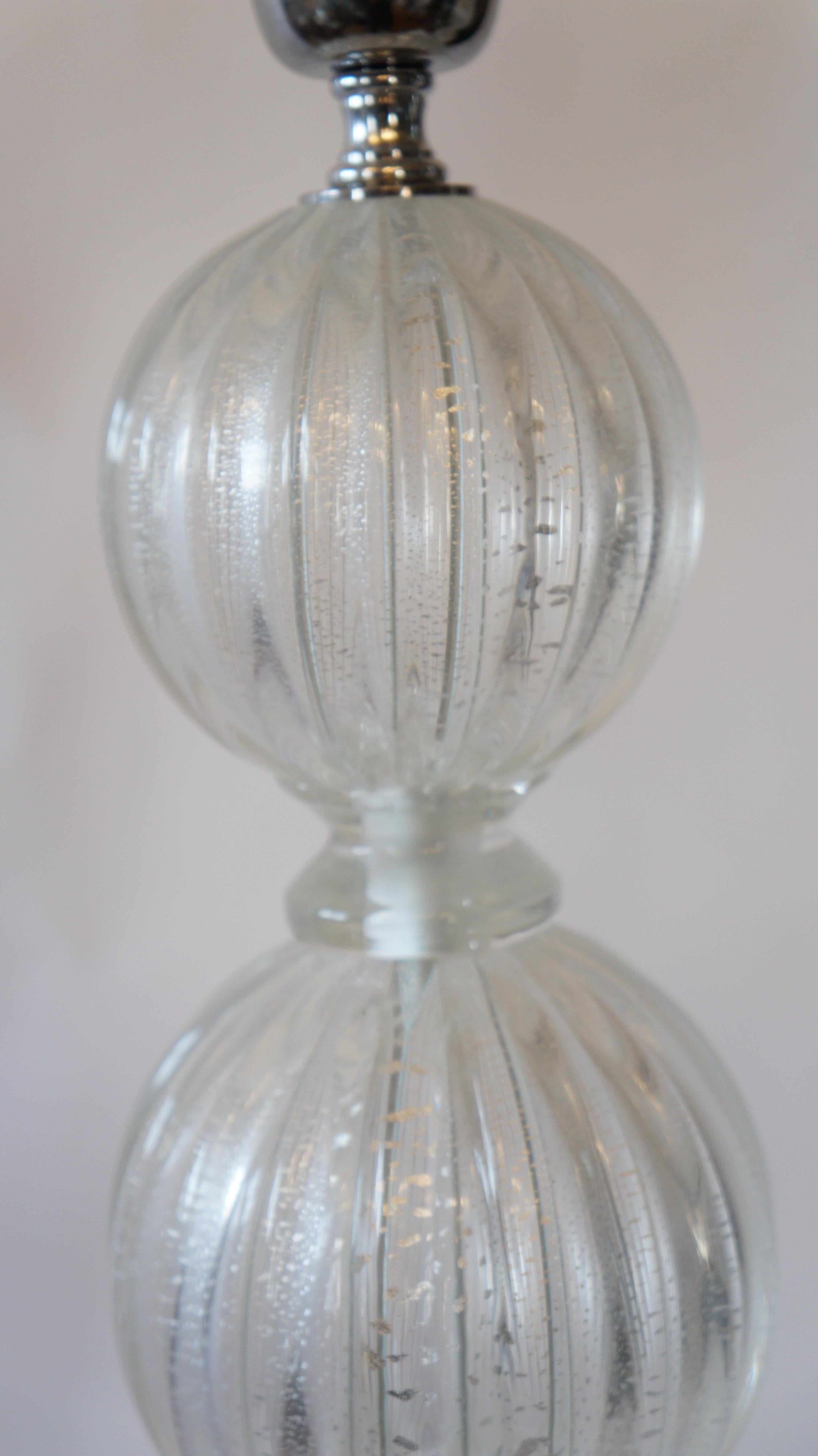 Alberto Donà Mid-Century Modern Crystal Two Murano Glass Table Lamps, 1990 For Sale 1