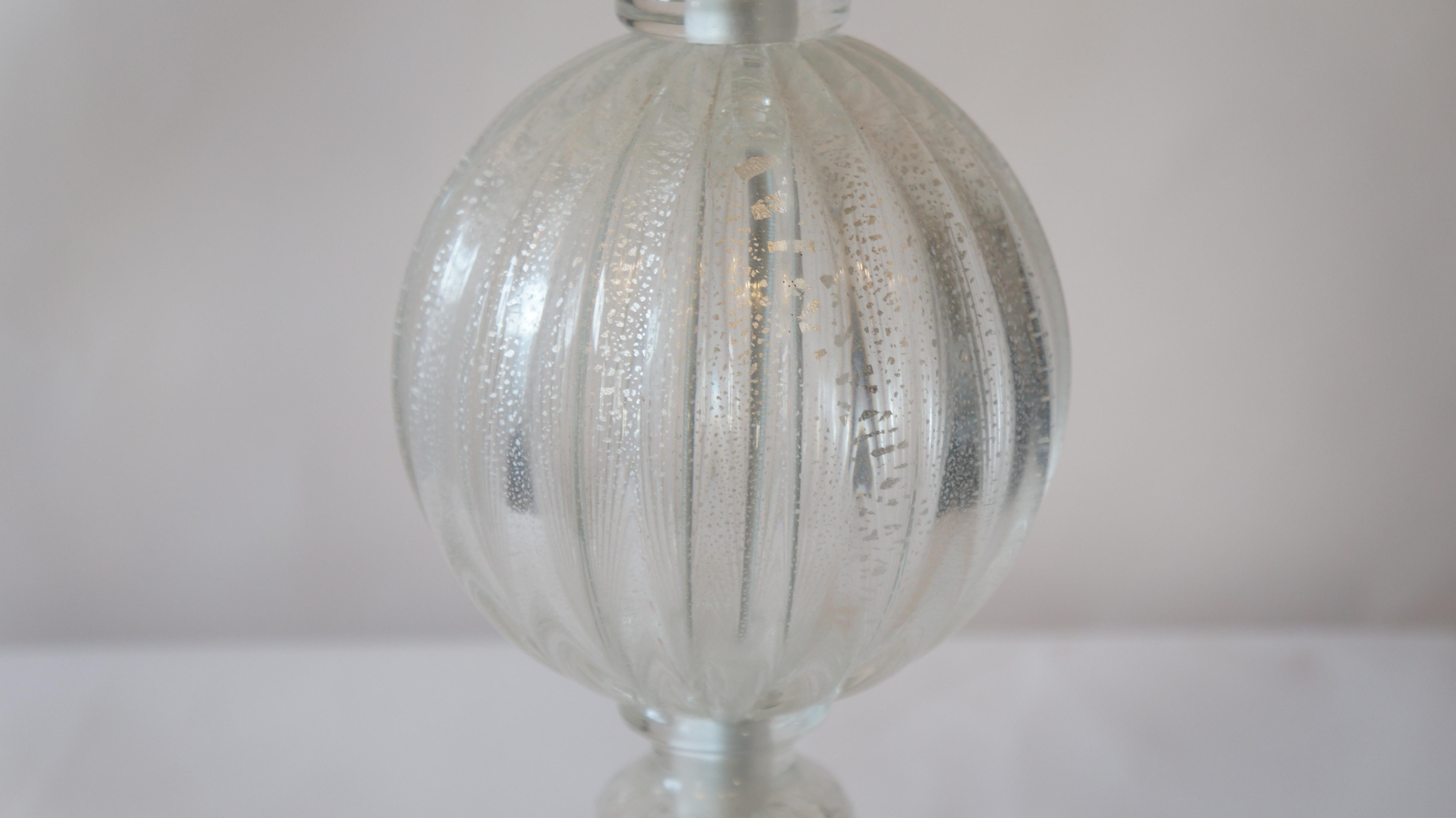 Alberto Donà Mid-Century Modern Crystal Two Murano Glass Table Lamps, 1990 For Sale 4