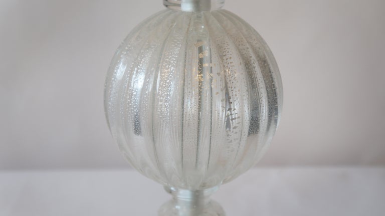 Alberto Donà Mid-Century Modern Crystal Two Murano Glass Table Lamps, 1990 For Sale 3