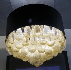 Alberto Donà Mid-Century Modern Gold Leaf Murano Glass Chandelier Gocce, 1990s