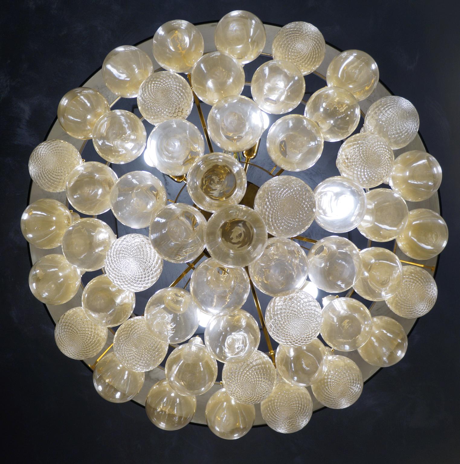 Alberto Donà Mid-Century Modern Gold Leaf Murano Glass Chandelier Gocce, 1990s For Sale 2