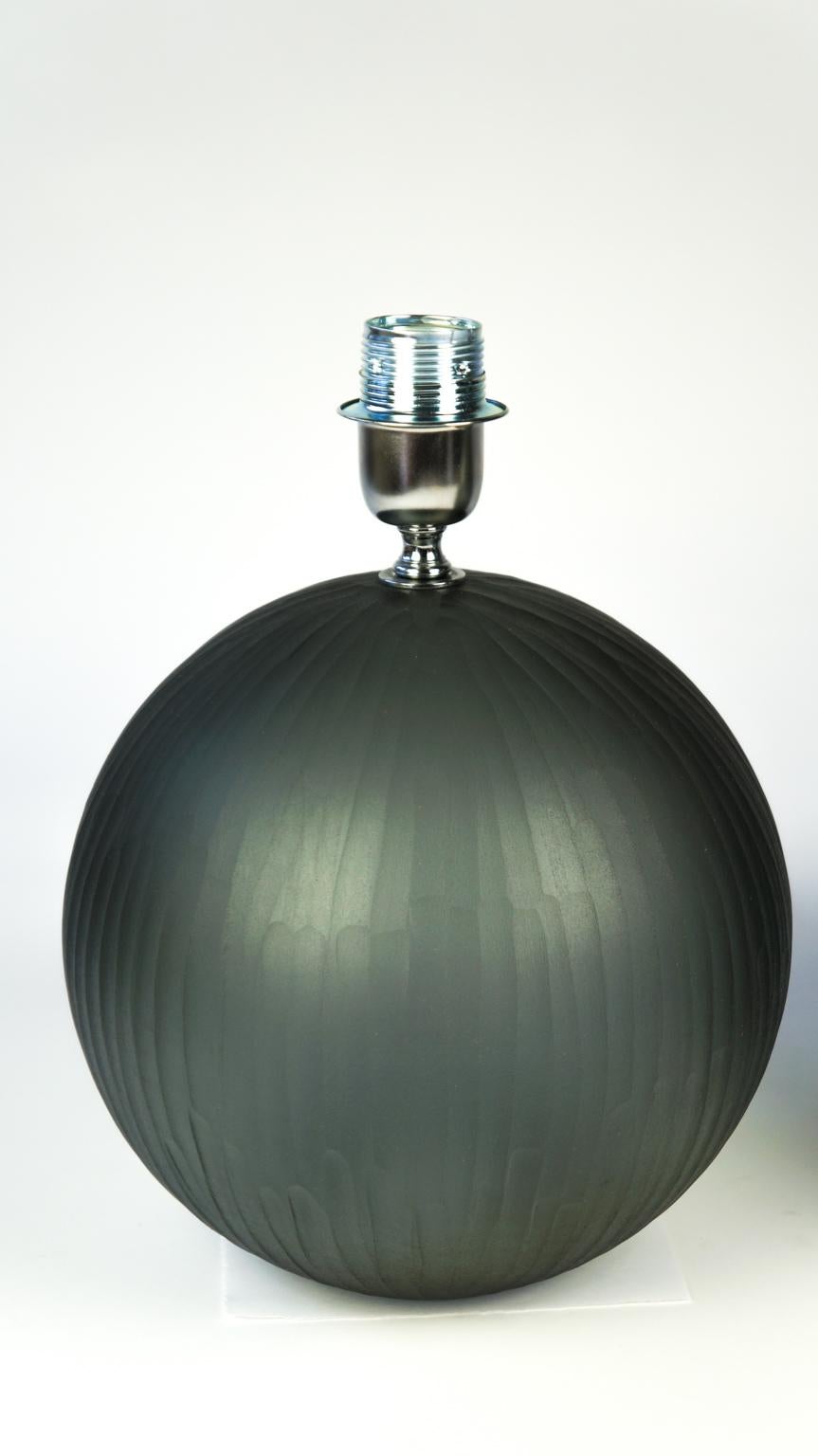 Alberto Donà Mid-Century Modern Grey Molato Two of Murano Glass Table Lamps 1998 For Sale 4