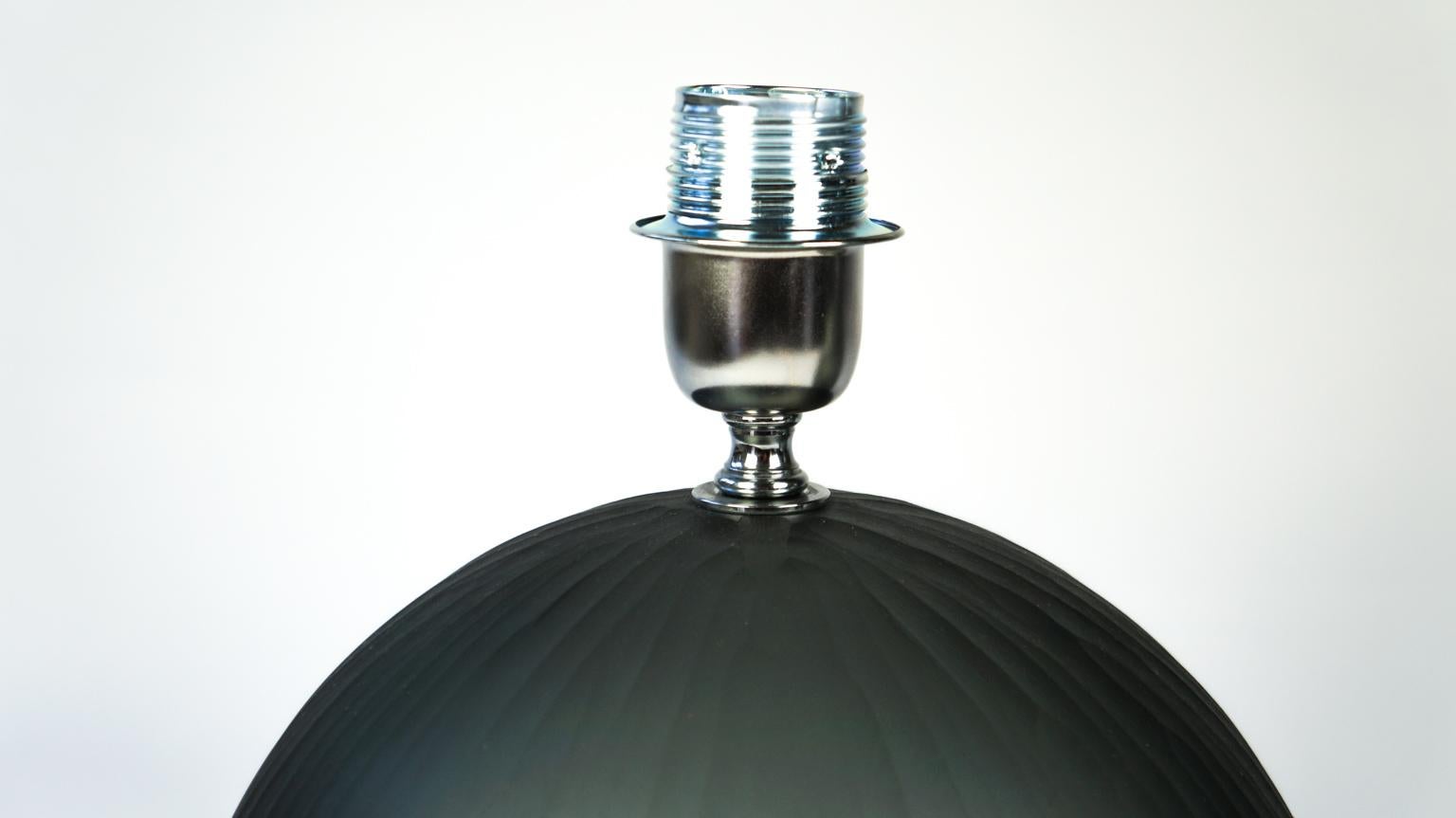 Alberto Donà Mid-Century Modern Grey Molato Zwei Tischlampen aus Murano Glas 1998 im Angebot 4