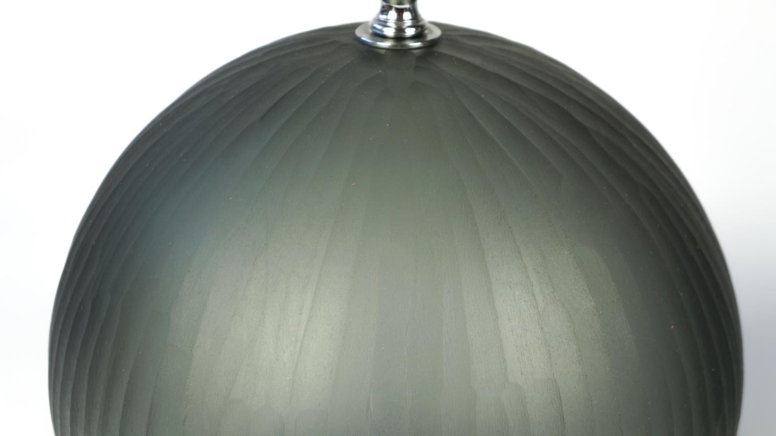 Alberto Donà Mid-Century Modern Grey Molato Two of Murano Glass Table Lamps 1998 For Sale 6