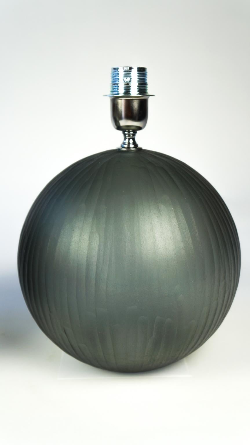 Late 20th Century Alberto Donà Mid-Century Modern Grey Molato Two of Murano Glass Table Lamps 1998 For Sale