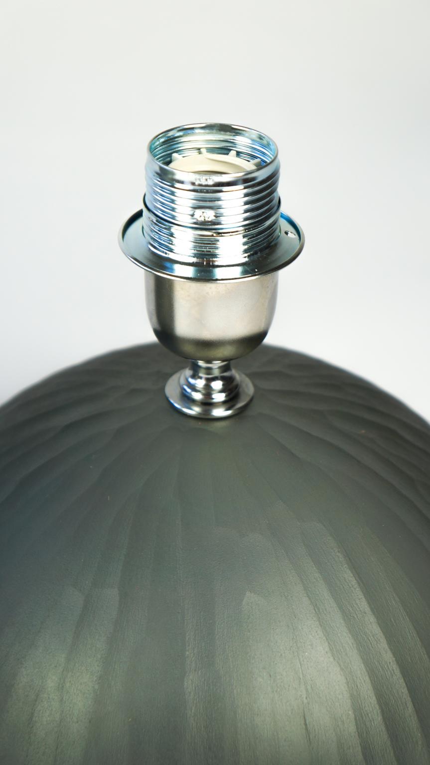 Art Glass Alberto Donà Mid-Century Modern Grey Molato Two of Murano Glass Table Lamps 1998 For Sale
