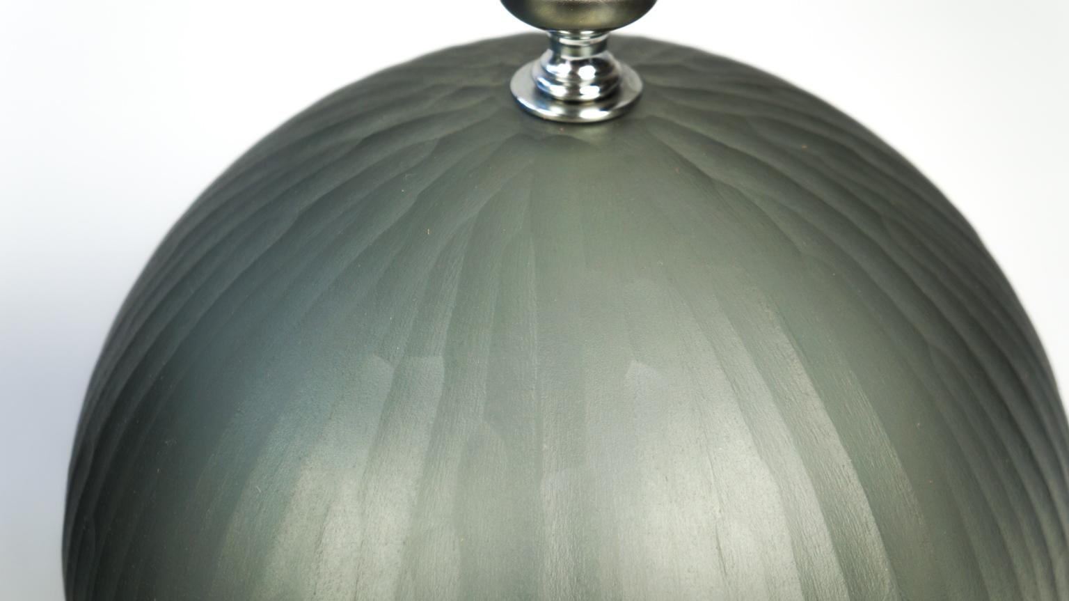 Alberto Donà Mid-Century Modern Grey Molato Two of Murano Glass Table Lamps 1998 For Sale 1