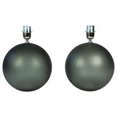 Alberto Donà Mid-Century Modern Grey Molato Two of Murano Glass Table Lamps 1998