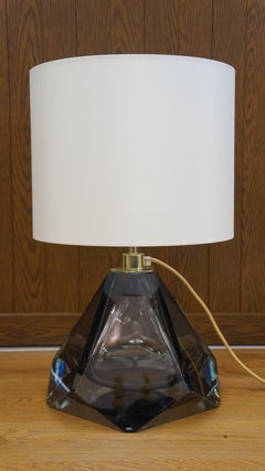 Alberto Donà Graues Tischlampenpaar aus Muranoglas, 1995, Mitte des Jahrhunderts