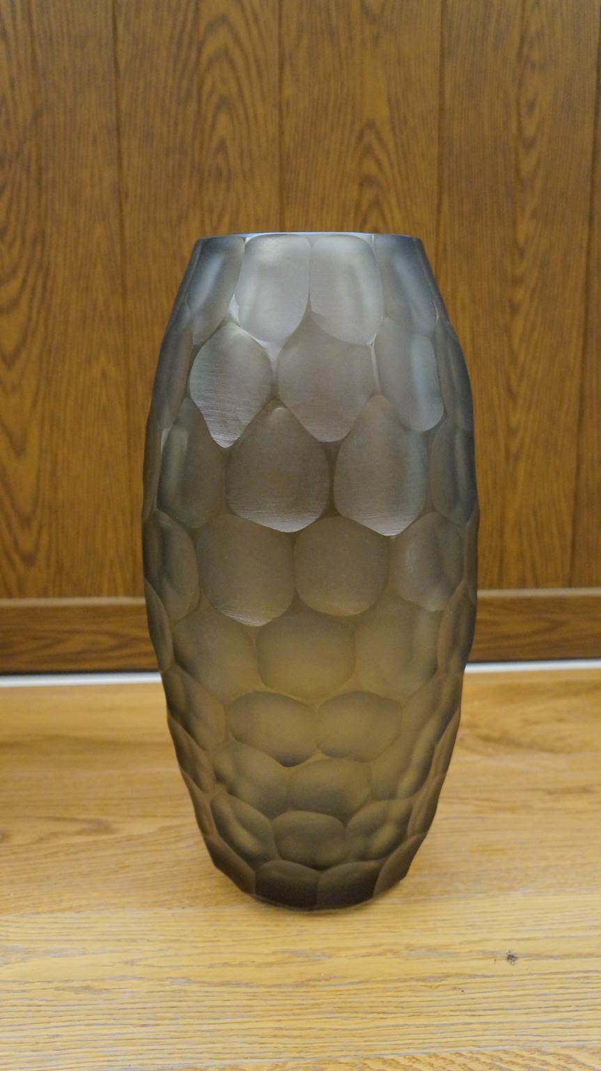 Alberto Donà Mid-Century Modern Grey Two Molato Murano Glass Vases Signed, 1999 For Sale 9