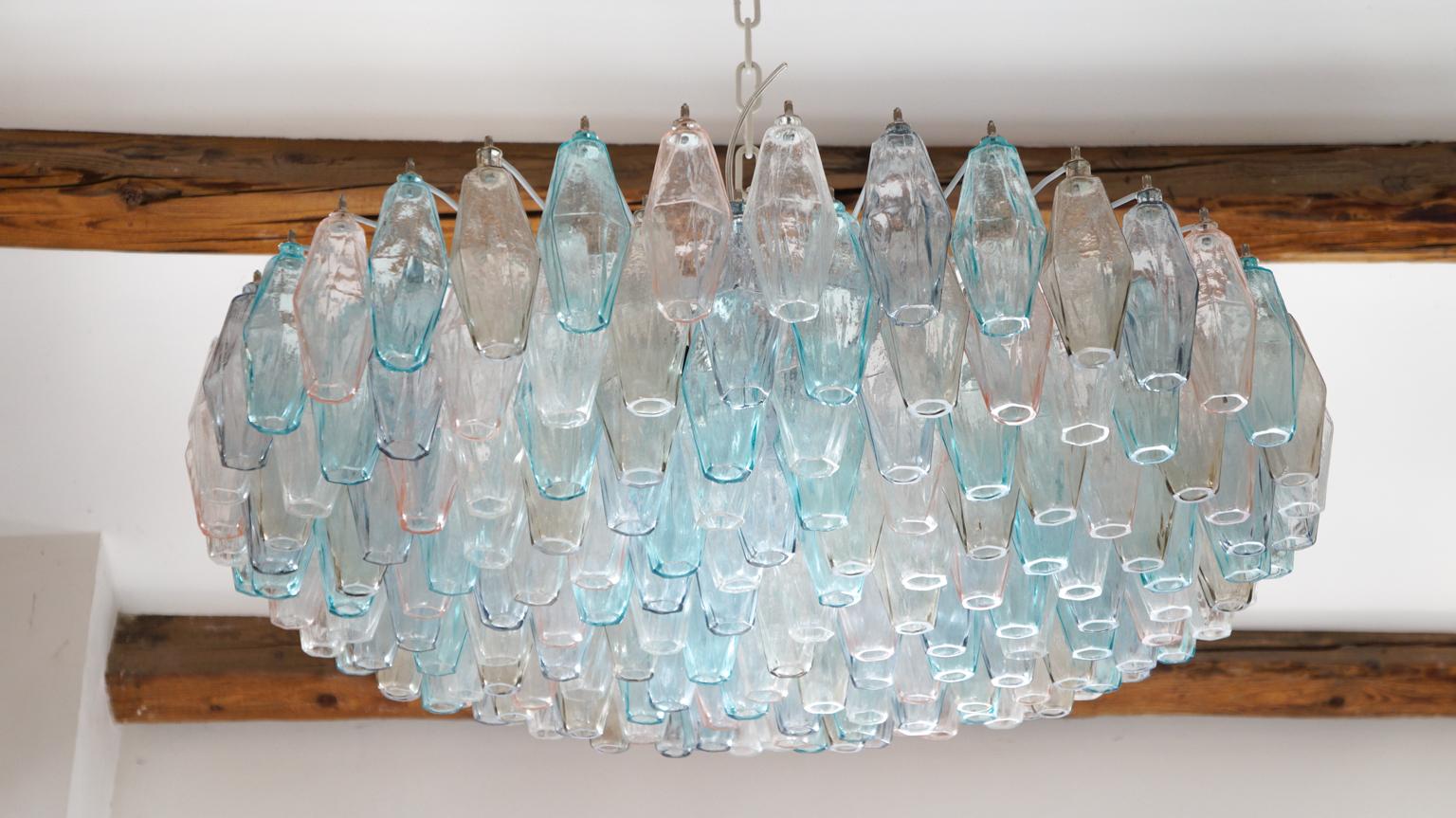 Alberto Donà Mid-Century Modern Italian Murano Glass Poliedri Chandelier, 1985 For Sale 13