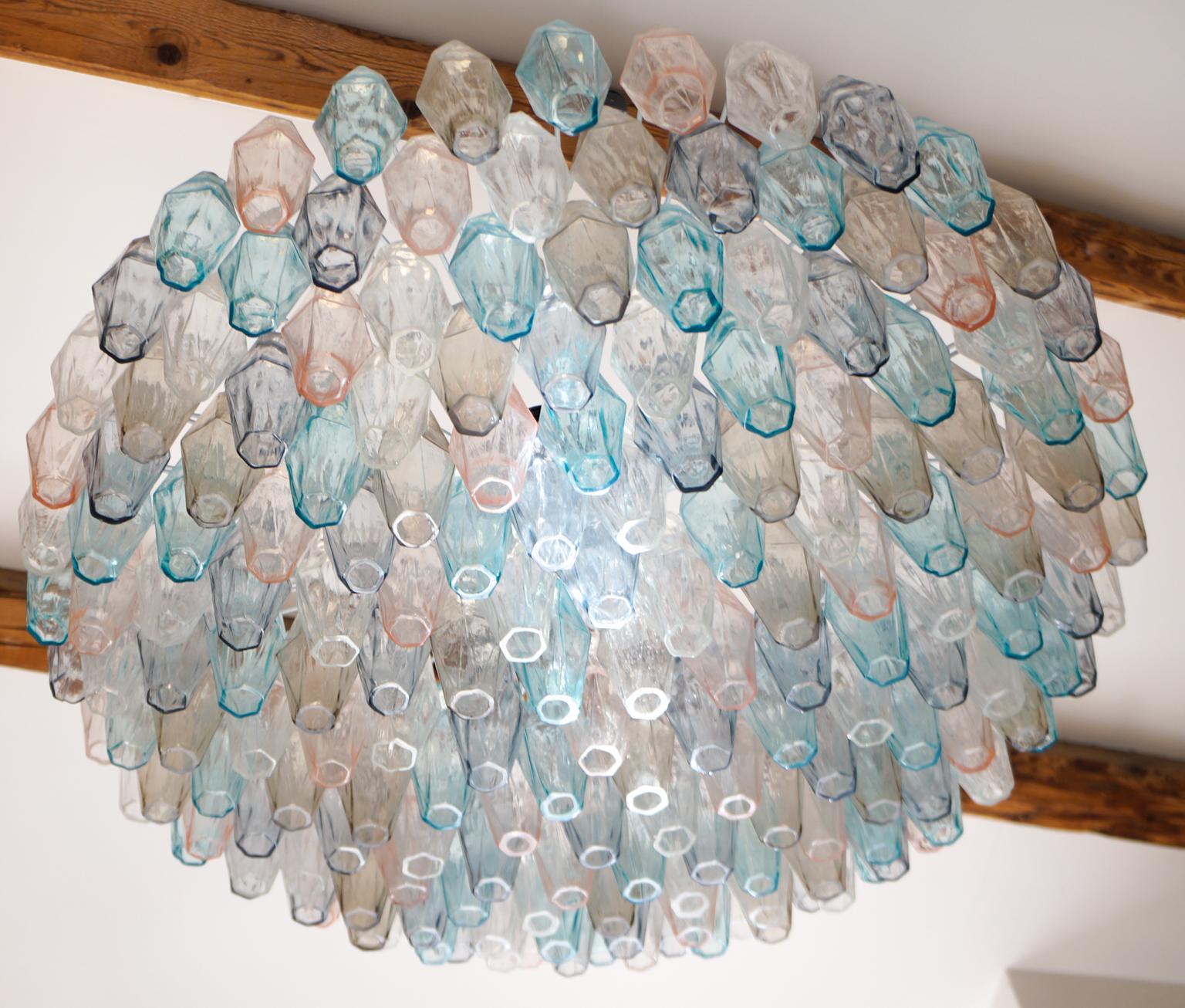 Alberto Donà Mid-Century Modern Italian Murano Glass Poliedri Chandelier, 1985 For Sale 15